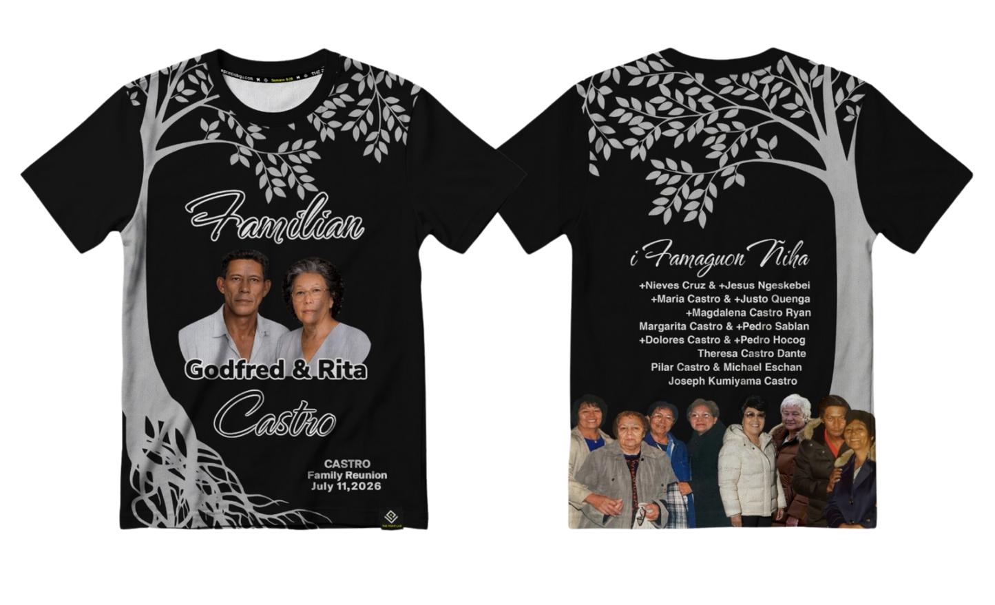 CASTRO FAMILY REUNION Sublimated T-shirt (Godfred - Rita Clan)