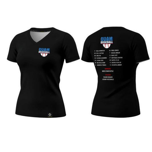 GUAM LITTLE LEAGUE Sublimated Women's T-shirt (Rosters - Black)