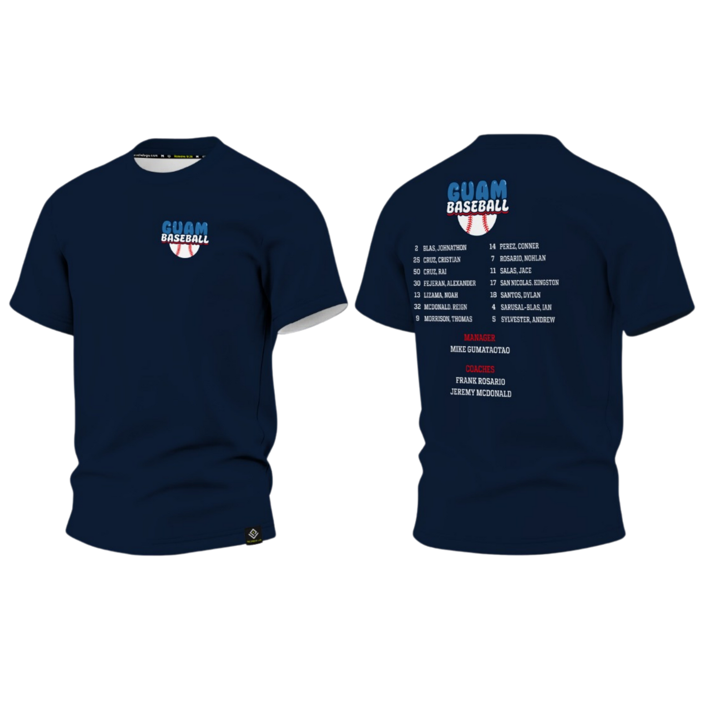 GUAM LITTLE LEAGUE Sublimated Men's T-shirt (Rosters - Navy Blue)