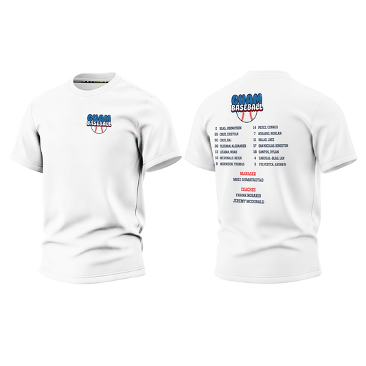 GUAM LITTLE LEAGUE Sublimated Men's T-shirt (Rosters - White)