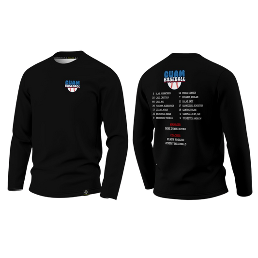 GUAM LITTLE LEAGUE Sublimated Men's Long Sleeve (Rosters - Black)