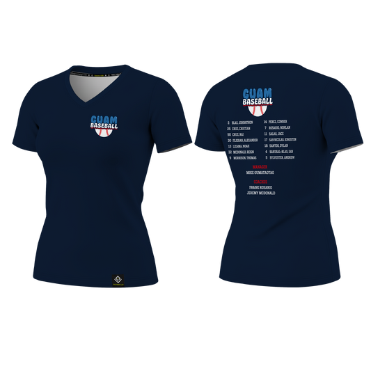 GUAM LITTLE LEAGUE Sublimated Women's T-shirt (Rosters - Navy Blue)