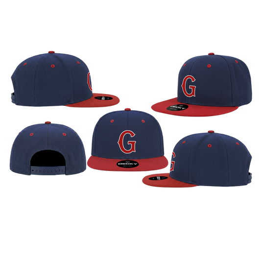 GUAM LITTLE LEAGUE Youth Snap Back Hat (Navy Blue & Red)