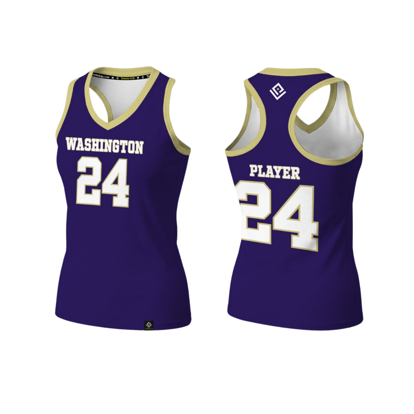 GW FOOTBALL Sublimated Women's Racerback (Purple)