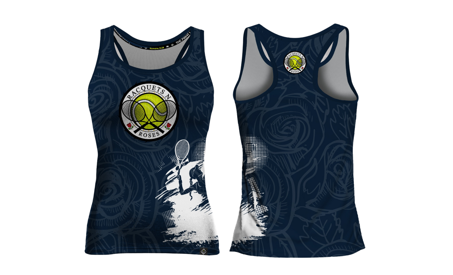 RAQUETS N ROSES Sublimated Women's Racerback