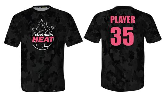 SOUTHERN HEAT SOCCER Sublimated Men's T-shirt (Black Camo - Pink)