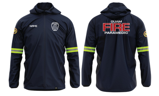 GUAM FIRE PARADEMIC - Sublimated Windbreaker Jacket (With NREMT Logo - Yellow Reflector))