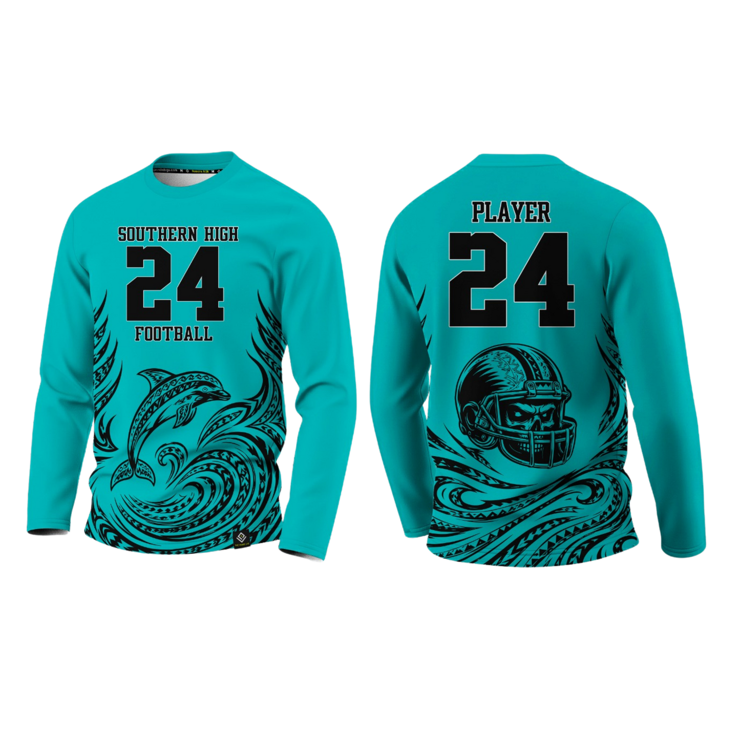 SOUTHERN HIGH FOOTBALL Sublimated Men's Long Sleeve (Teal)