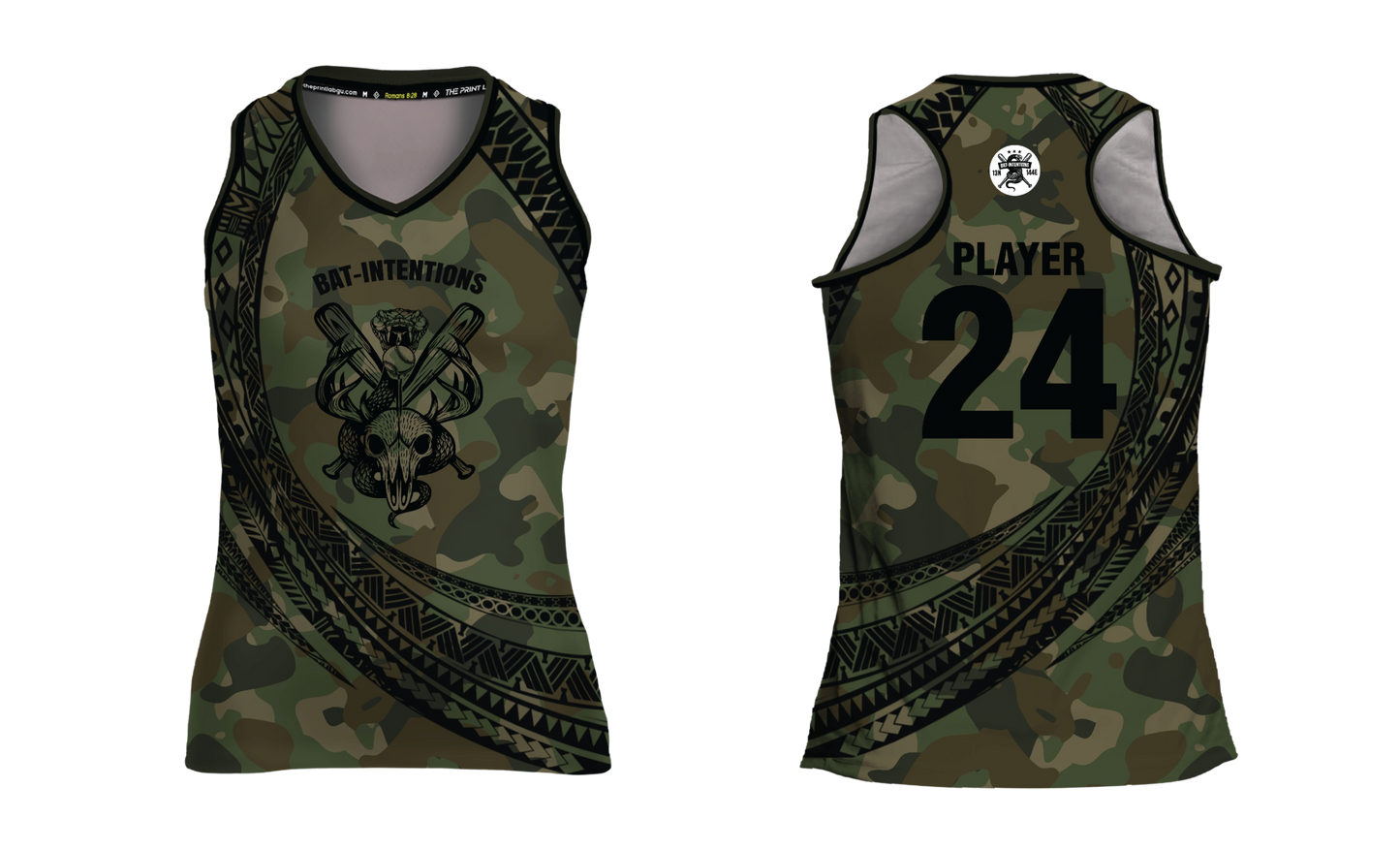 BAT INTENTIONS Sublimated Dri Fit Women's Racer Back