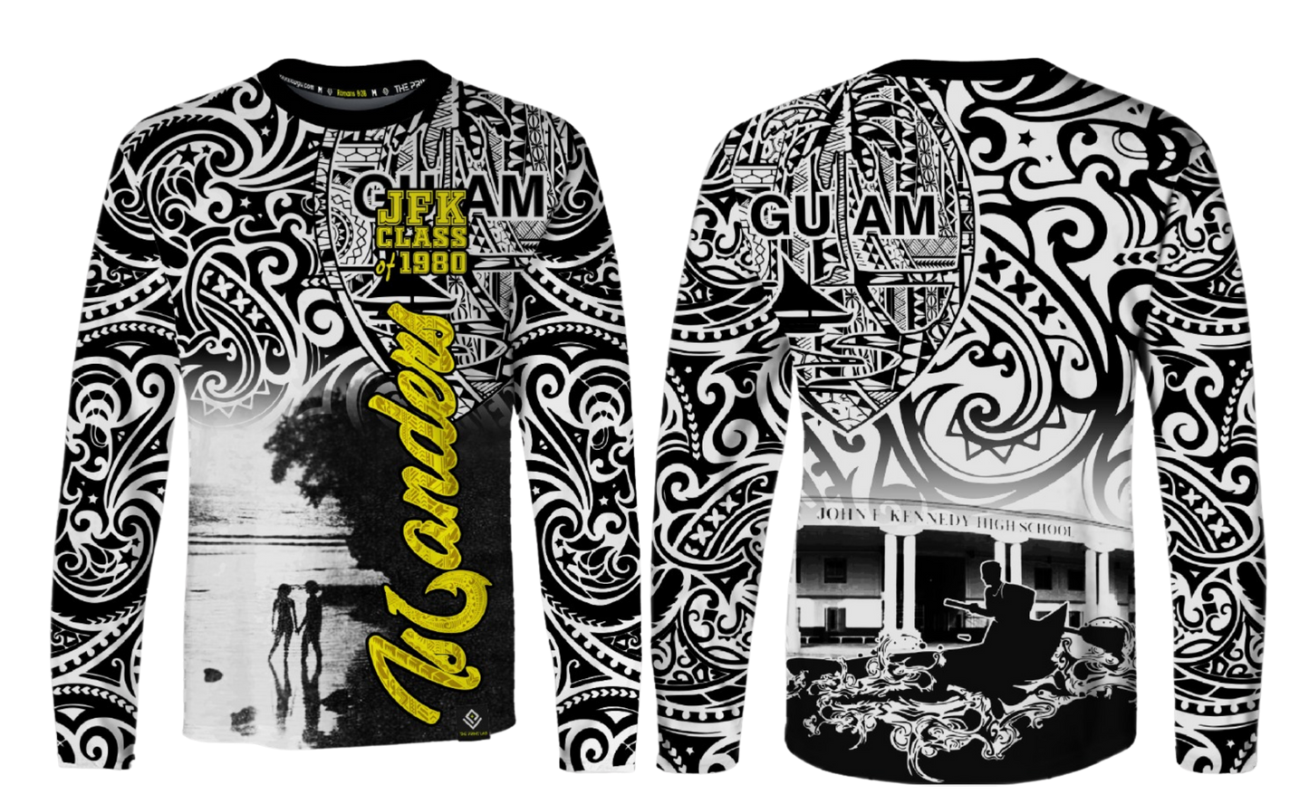 JFK CLASS OF 1980 REUNION Sublimated Men's Long sleeve (Black & White)