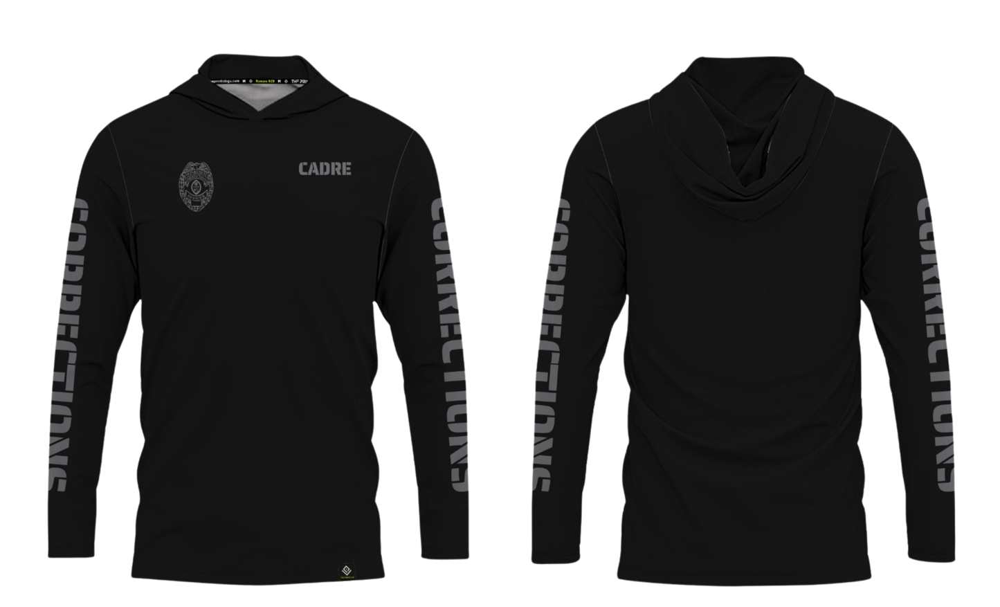 CORRECTIONS Sublimated Men's Long Sleeve with Hood (Officer Badge)