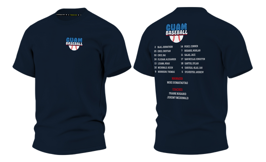 GUAM LITTLE LEAGUE 2026 Screen Print T-shirt (Navy Blue - With Names)
