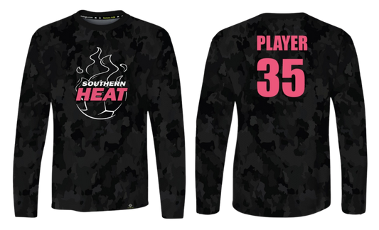SOUTHERN HEAT SOCCER Sublimated Men's Long Sleeve (Black Camo - Pink)