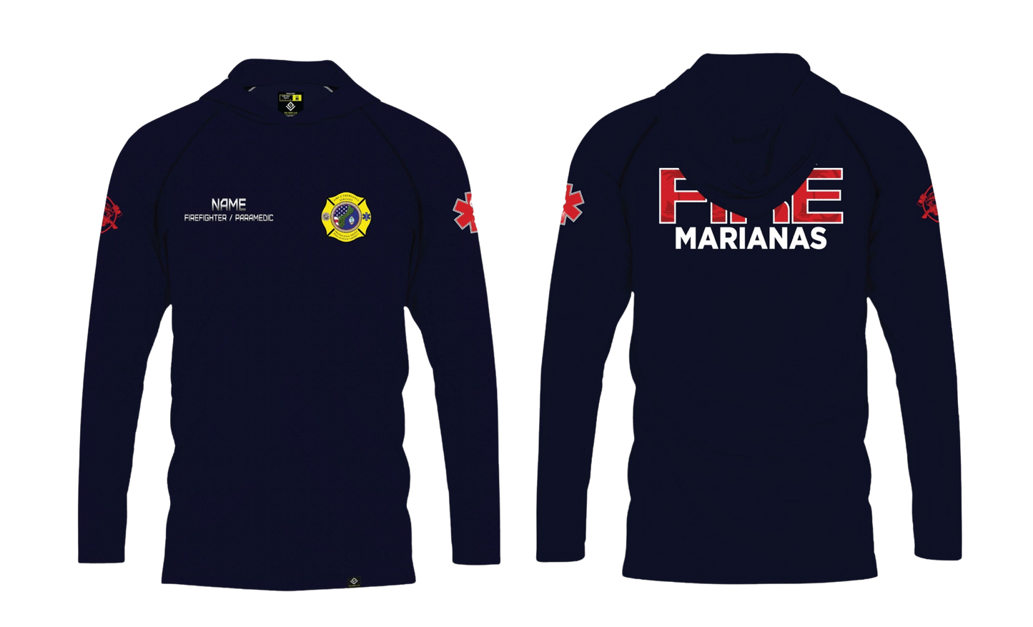 FEDERAL FIRE MARIANAS Sublimated Sublimated Raglan Long Sleeve with Hood (FIREFIGHTER/PARAMEDIC)