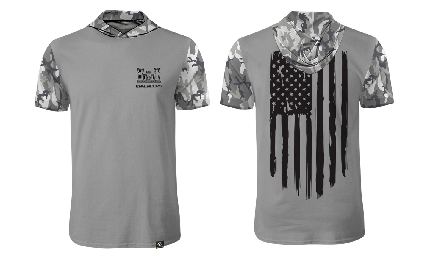 797th ARMY ENGINEERS Sublimated Men's Short Sleeve with Hood