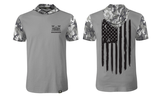 797th ARMY ENGINEERS Sublimated Men's Short Sleeve with Hood