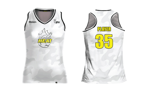 SOUTHERN HEAT SOCCER Sublimated Women's Racer Back (White-Yellow)