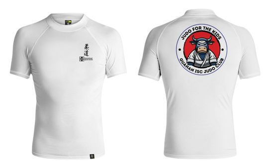 JUDO FOR THE KIDS Sublimated Short Sleeve Rash Guard (White)