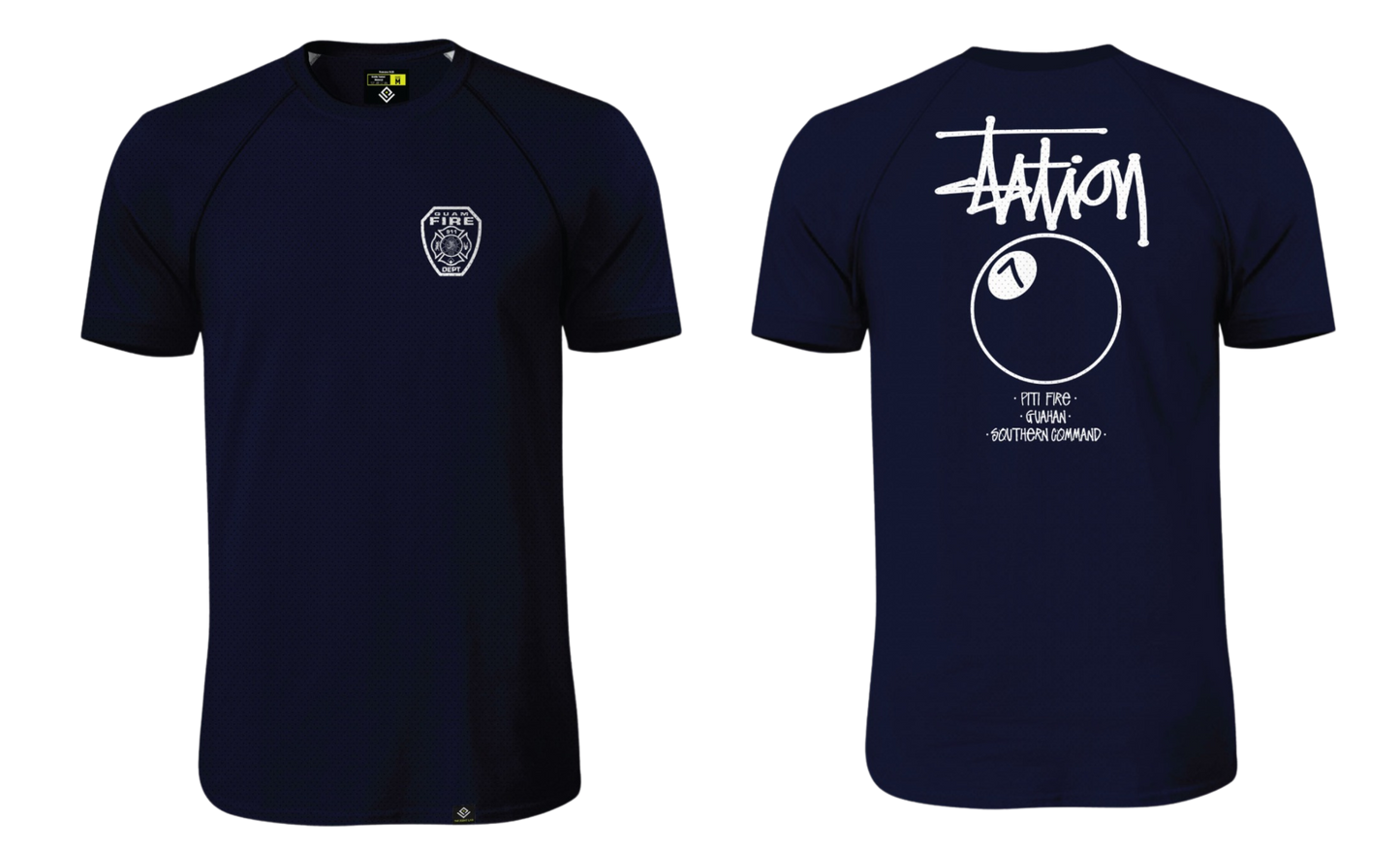 GUAM FIRE DEPARTMENT - PITI Station 7 Sublimated Raglan T-shirt