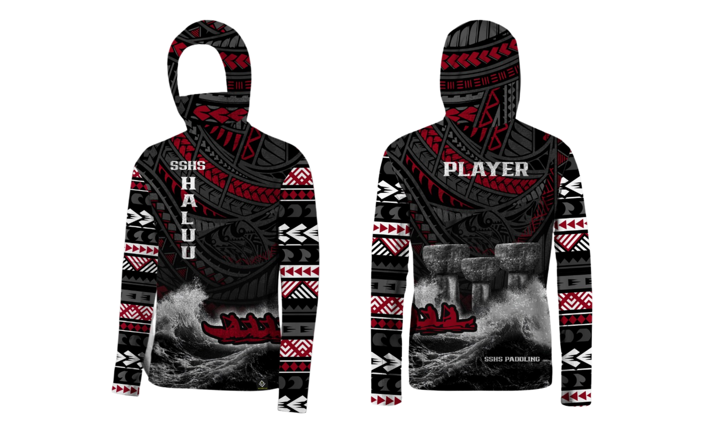 SIMON SANCHEZ PADDLING - Sublimated Men's Long Sleeve Hoodie with Mask