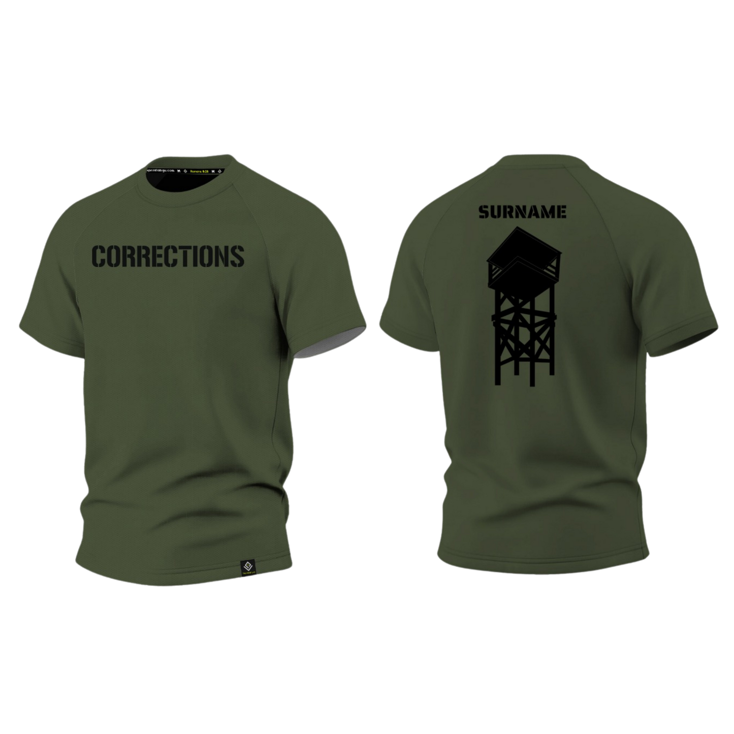 CORRECTIONS Sublimated Dri Fit Raglan T-shirt (Army Green)