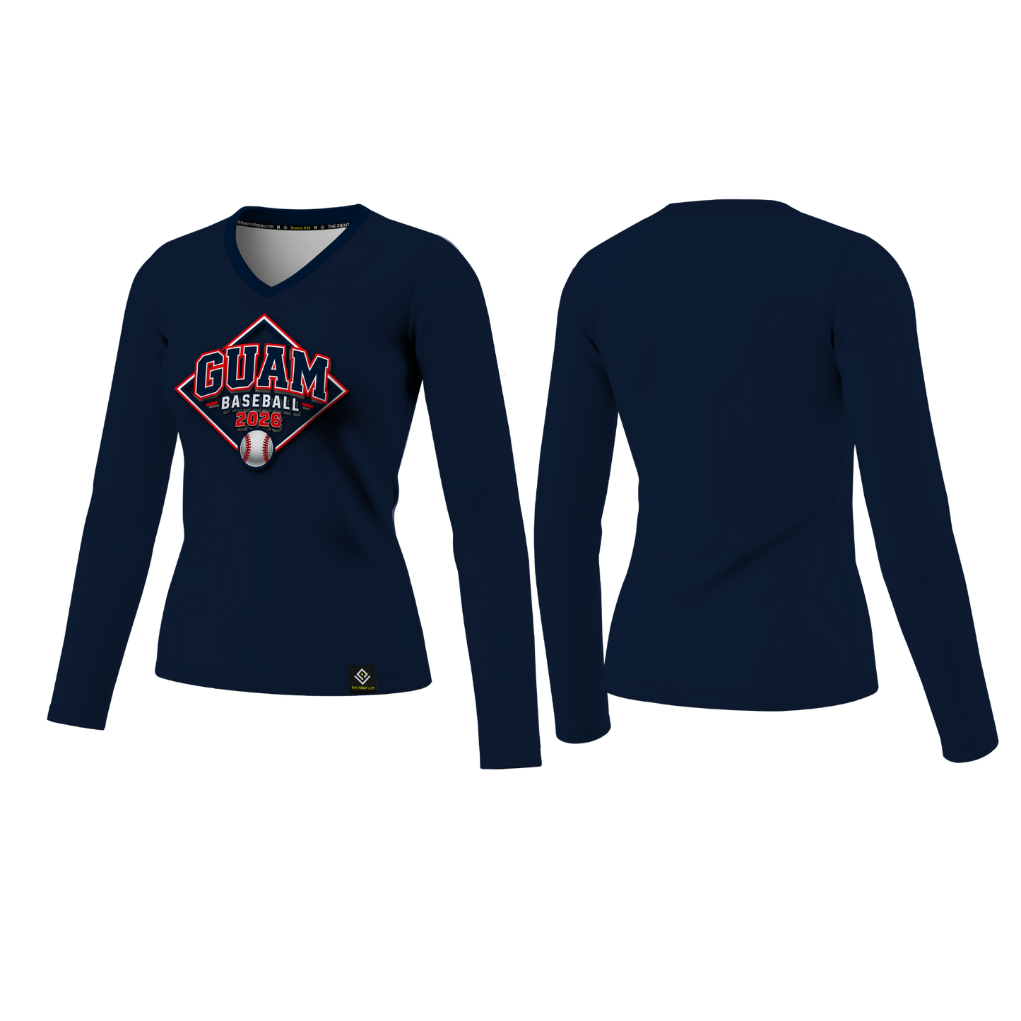GUAM LITTLE LEAGUE Sublimated Women's Long Sleeve (Front Logo - Blue)
