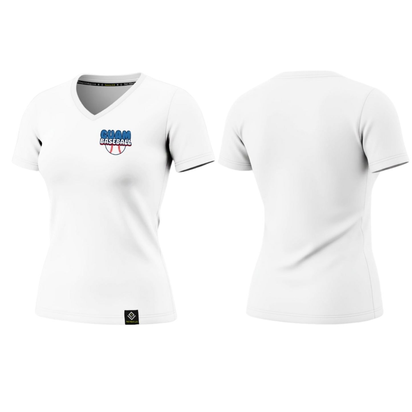 GUAM LITTLE LEAGUE Sublimated Women's T-shirt (Crest Logo - White)