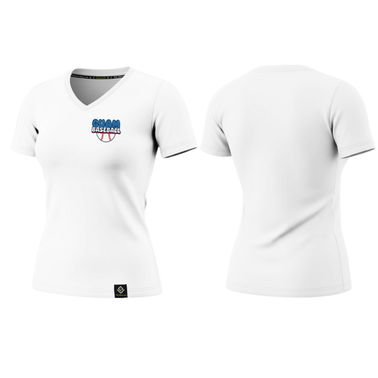 GUAM LITTLE LEAGUE Sublimated Women's T-shirt (Crest Logo - White)