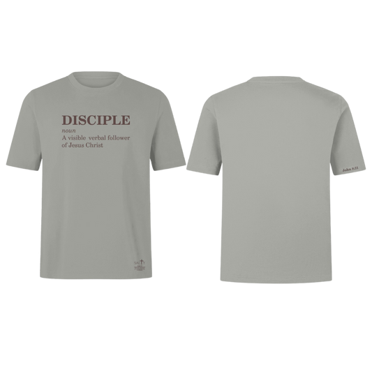 DISCIPLE Screen Print Oversized Cotton T-shirt (Beige)