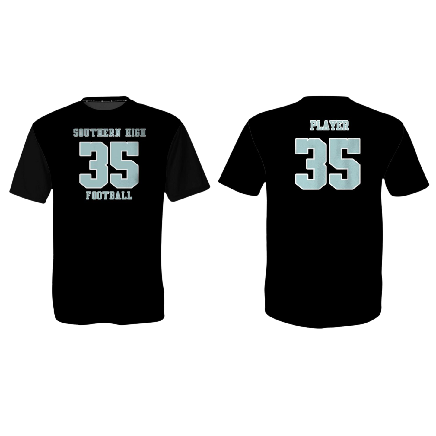 SOUTHERN HIGH FOOTBALL 2025 Dri Fit Screenprint T-shirt and (Player Name and Number)