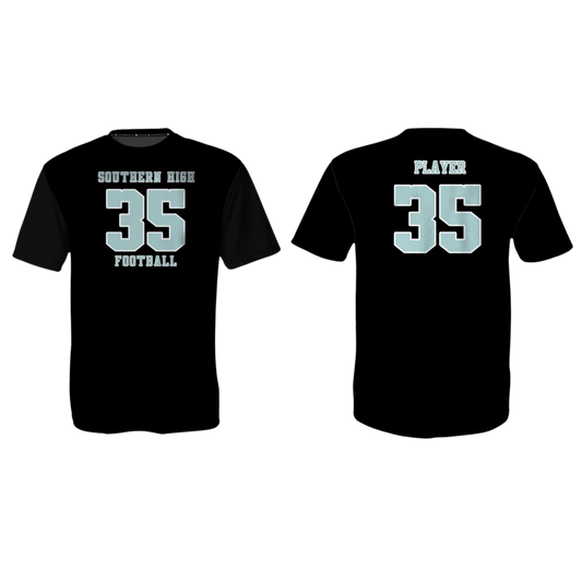 SOUTHERN HIGH FOOTBALL 2025 Dri Fit Screenprint T-shirt and (Player Name and Number)