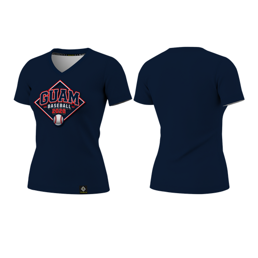 GUAM LITTLE LEAGUE Sublimated Women's T-shirt (Front Logo - Blue)