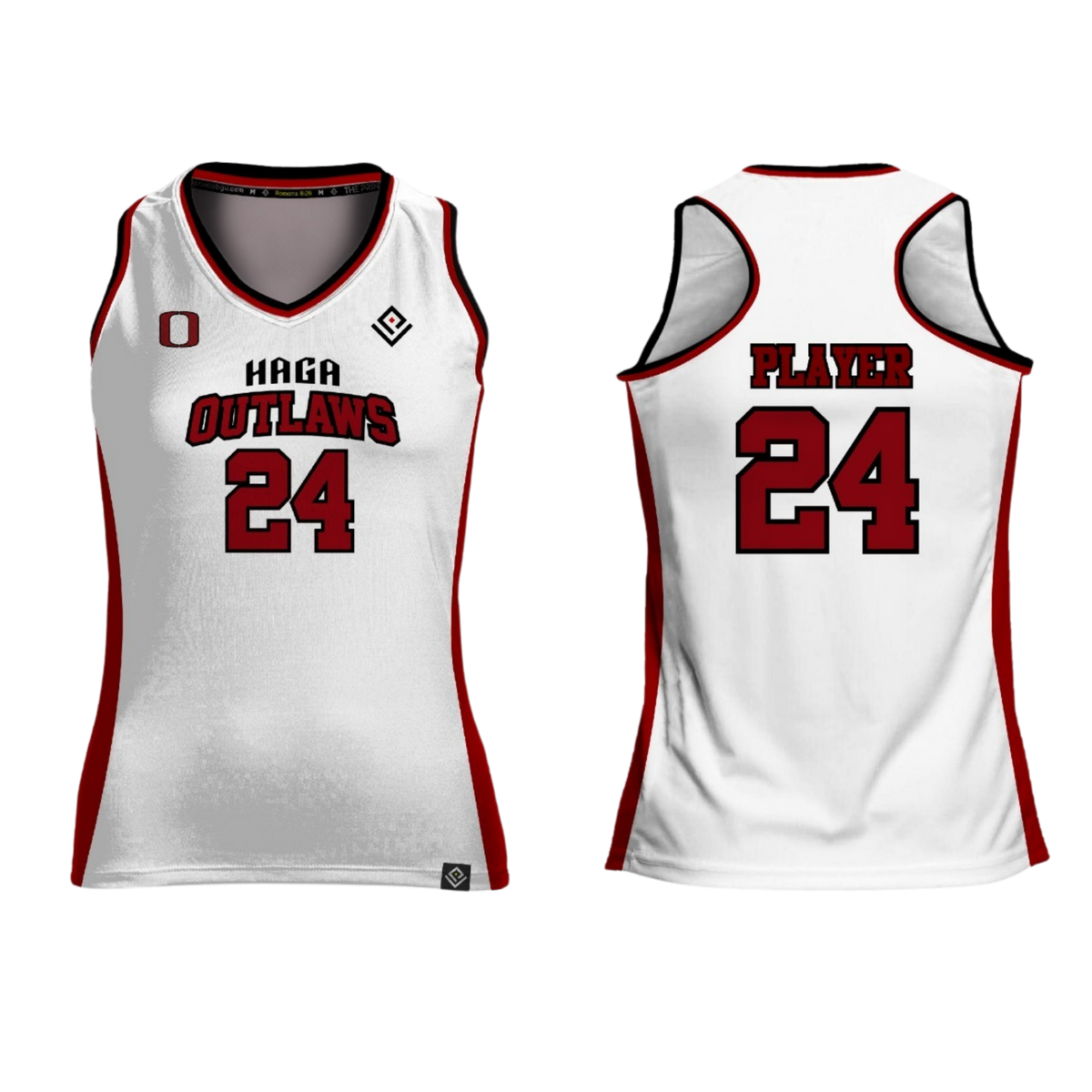 HAGA OUTLAWS Sublimated Women's Racer Back (White)