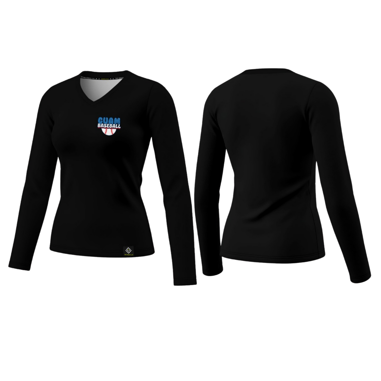 GUAM LITTLE LEAGUE Sublimated Women's Long Sleeve (Crest Logo - Black)