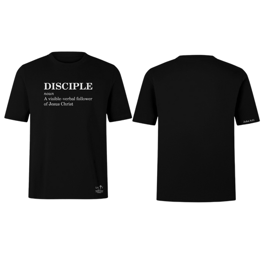 DISCIPLE Screen Print Oversized Cotton T-shirt (Black)