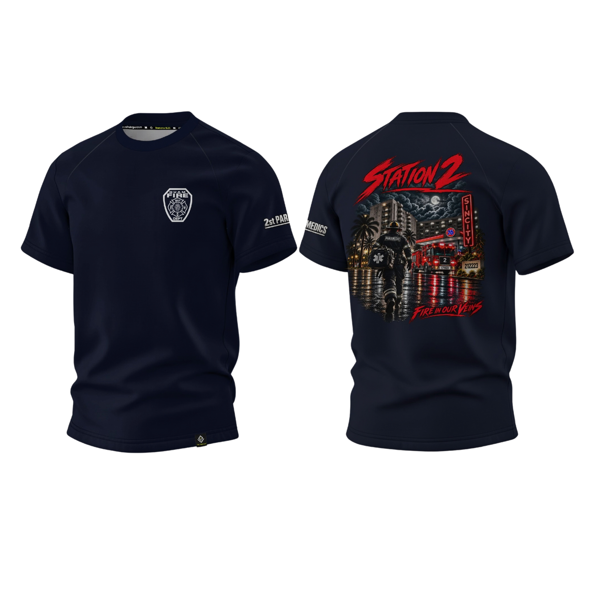GUAM FIRE DEPARTMENT Sublimated Men's T-shirt (ALS Station 2)