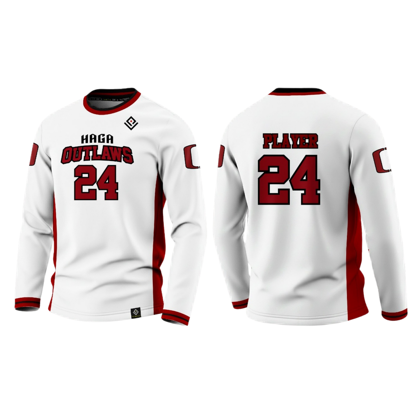 HAGA OUTLAWS Sublimated Men's Long Sleeve (White)