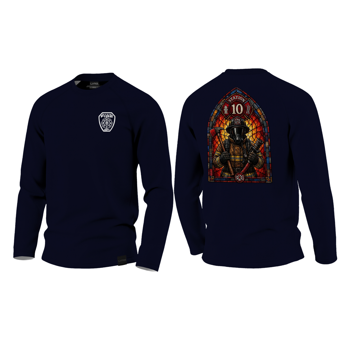 GUAM FIRE DEPT. Sublimated LVRG BOUMESH Raglan Long Sleeve (Station 10)