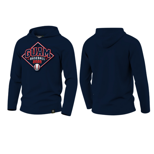 GUAM LITTLE LEAGUE Sublimated Men's Long Sleeve with Hood (Front Logo - Blue)