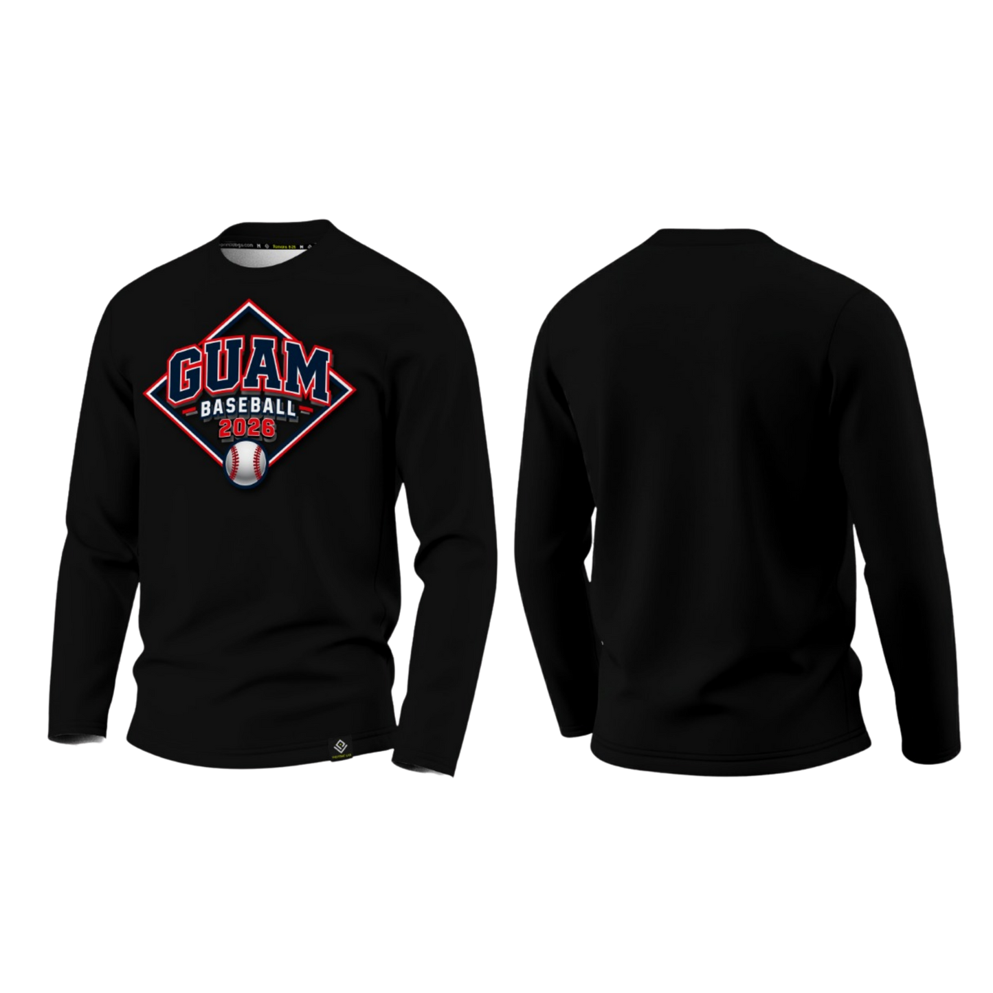 GUAM LITTLE LEAGUE Sublimated Men's Long Sleeve (Front Logo - Black)