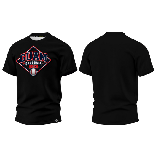 GUAM LITTLE LEAGUE Sublimated Men's T-shirt (Front Logo - Black)