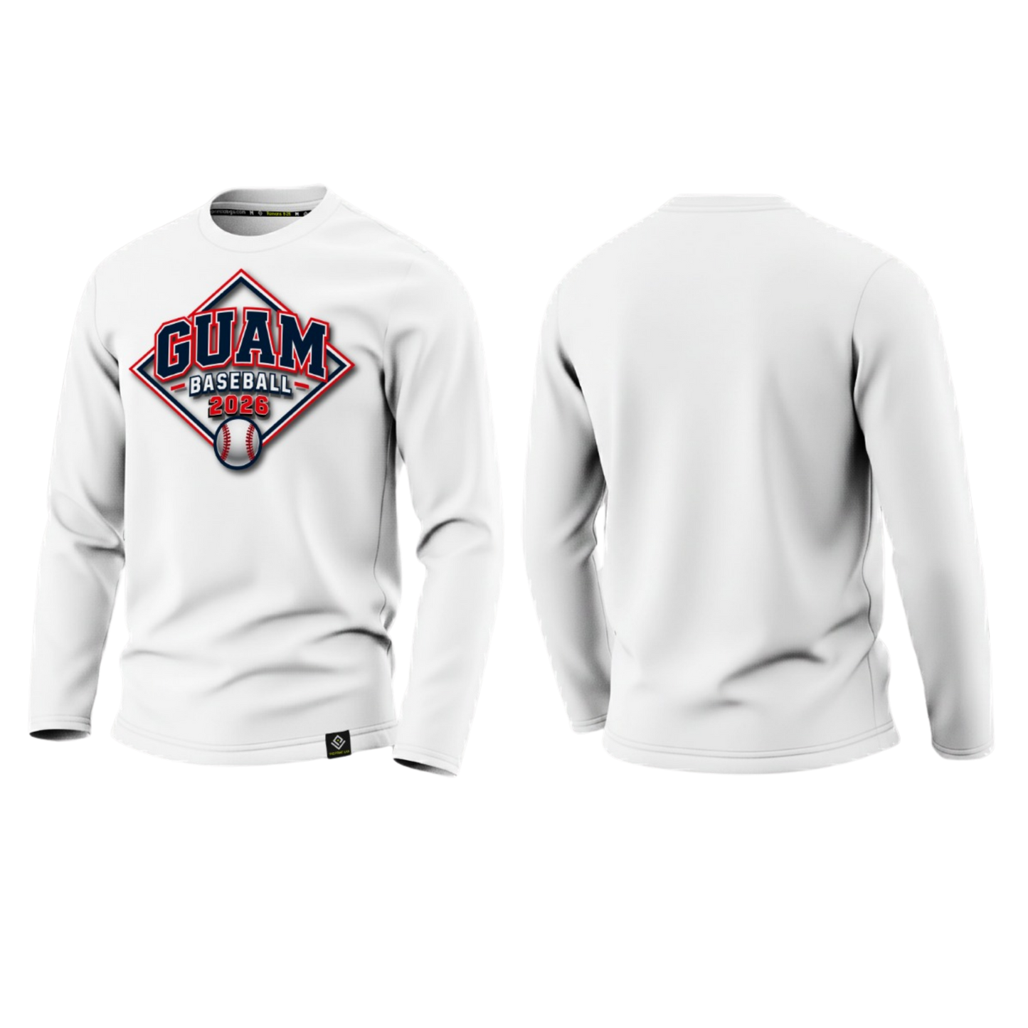 GUAM LITTLE LEAGUE Sublimated Men's Long Sleeve (Front Logo - White)