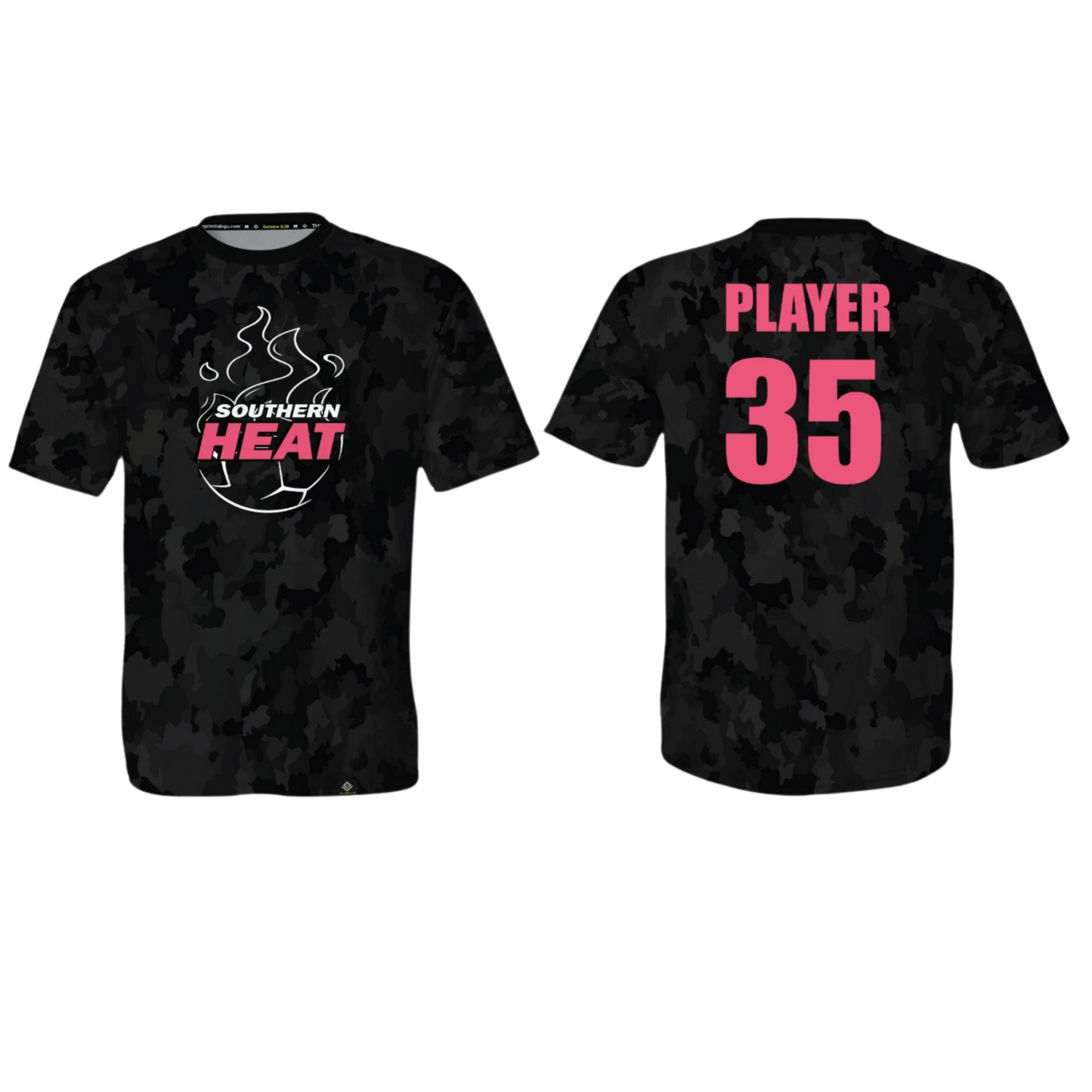 SOUTHERN HEAT SOCCER Sublimated Men's T-shirt (Black Camo - Pink)