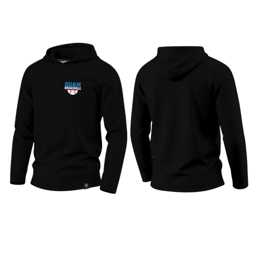 GUAM LITTLE LEAGUE Sublimated Men's Long Sleeve with Hood (Crest Logo - Black)