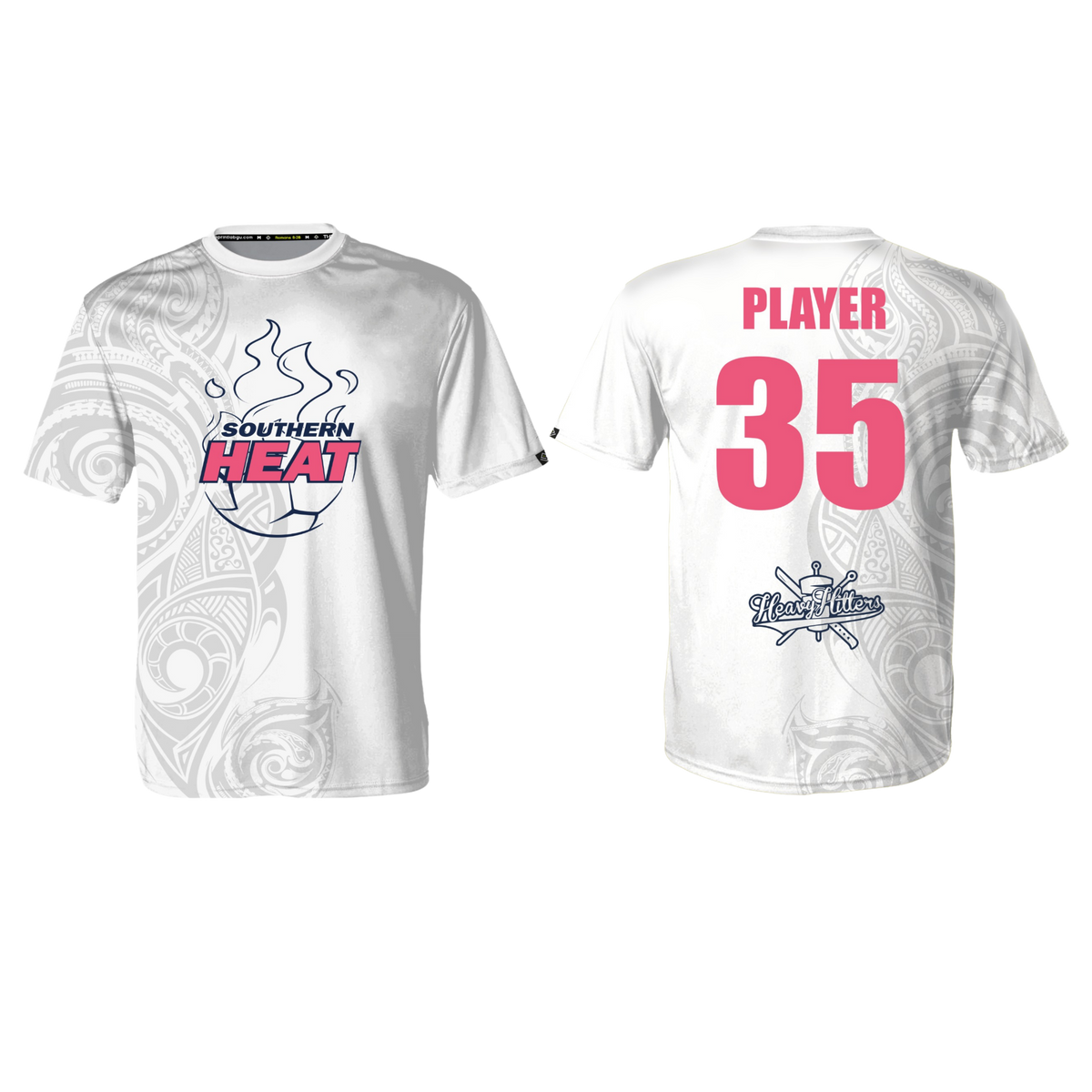 SOUTHERN HEAT SOCCER Sublimated Men's T-shirt (White - Pink)