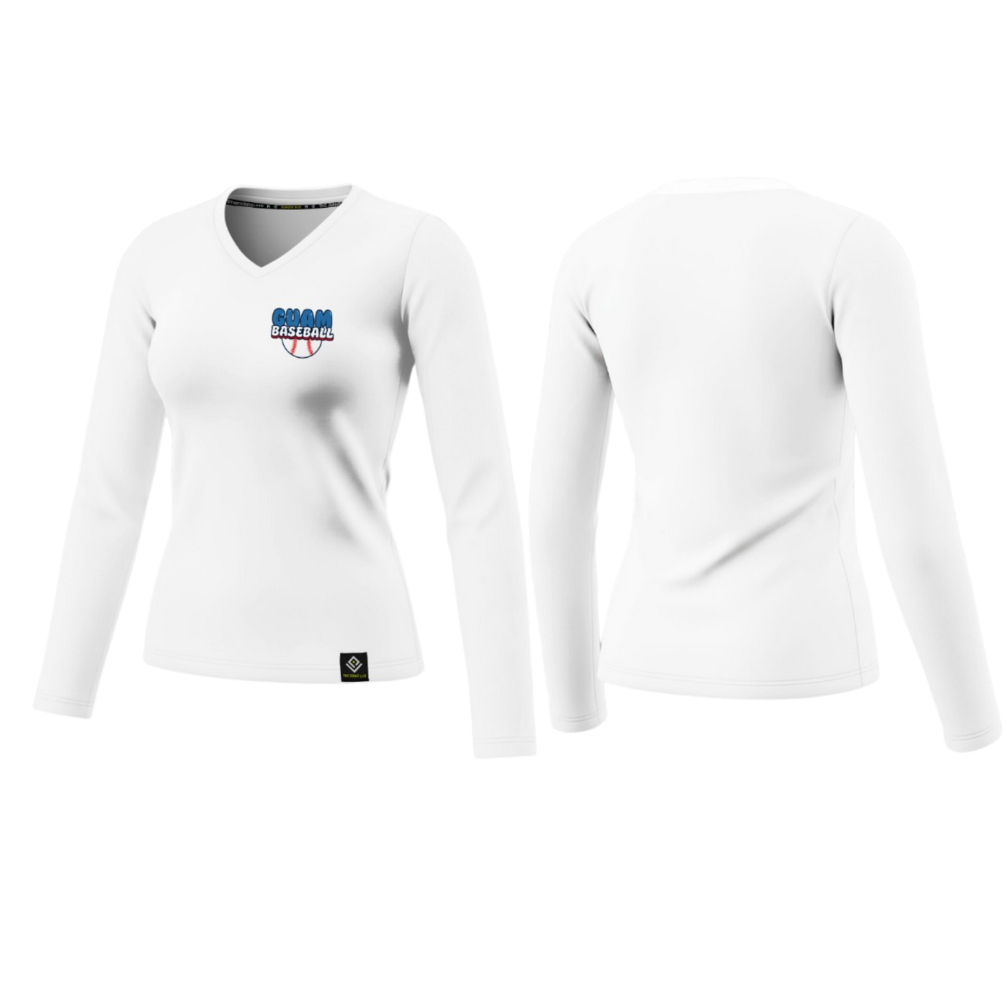 GUAM LITTLE LEAGUE Sublimated Women's Long Sleeve (Crest Logo - White)