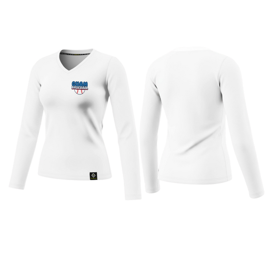 GUAM LITTLE LEAGUE Sublimated Women's Long Sleeve (Crest Logo - White)