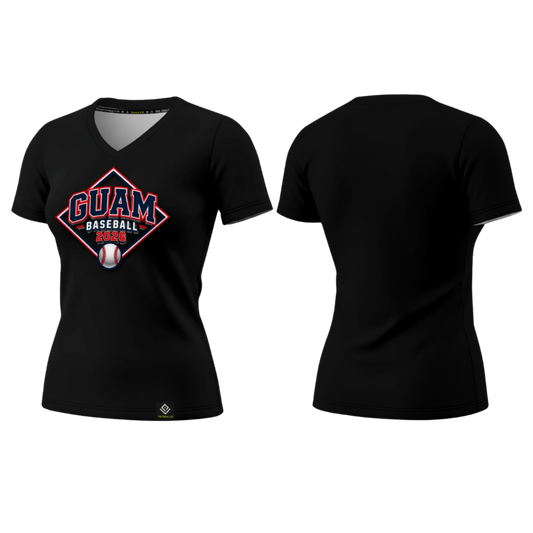 GUAM LITTLE LEAGUE Sublimated Women's T-shirt (Front Logo - Black)