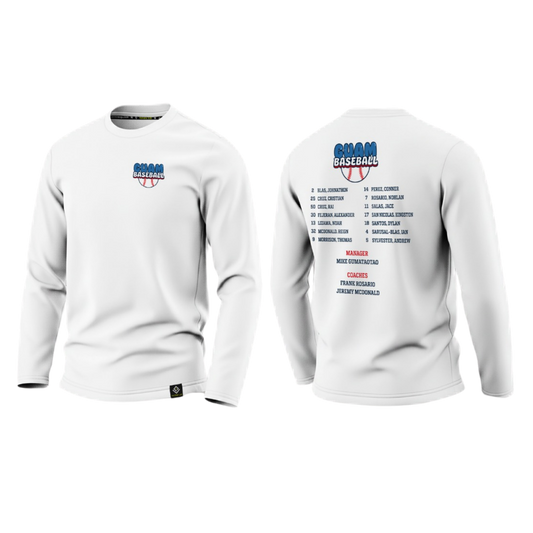 GUAM LITTLE LEAGUE Sublimated Long Sleeve (Rosters - White)