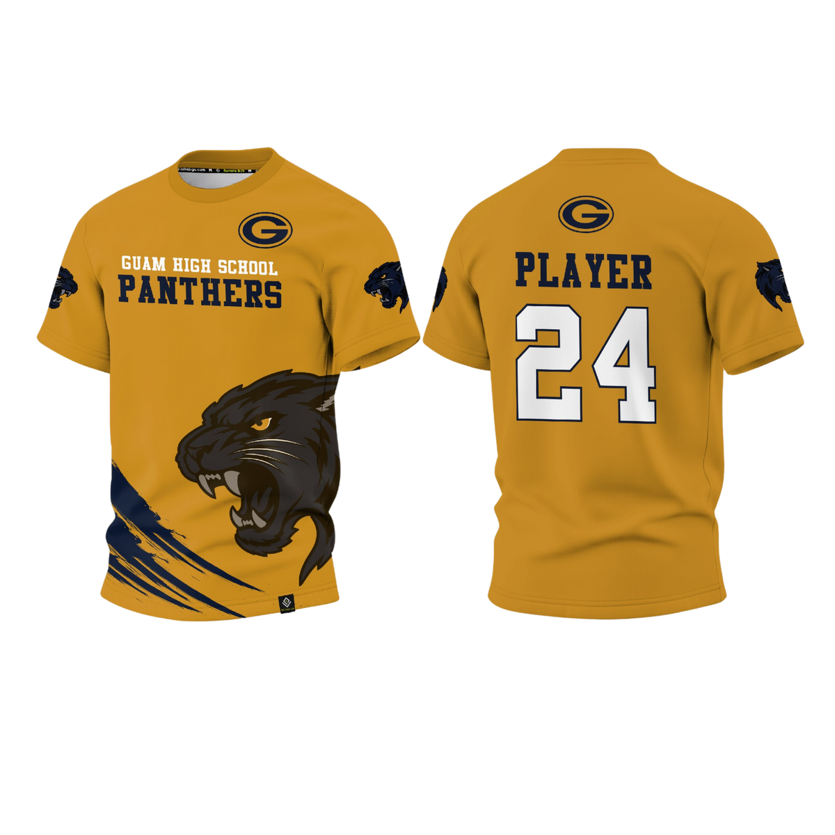 GUAM  HIGHSCHOOL FOOTBALL Sublimated Men's T-shirt (Yellow)